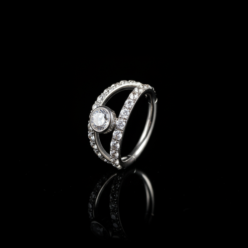 Piercing Turkish 10mm – Titanio Grado Implante con Circonia 5A | Lion Luxury
