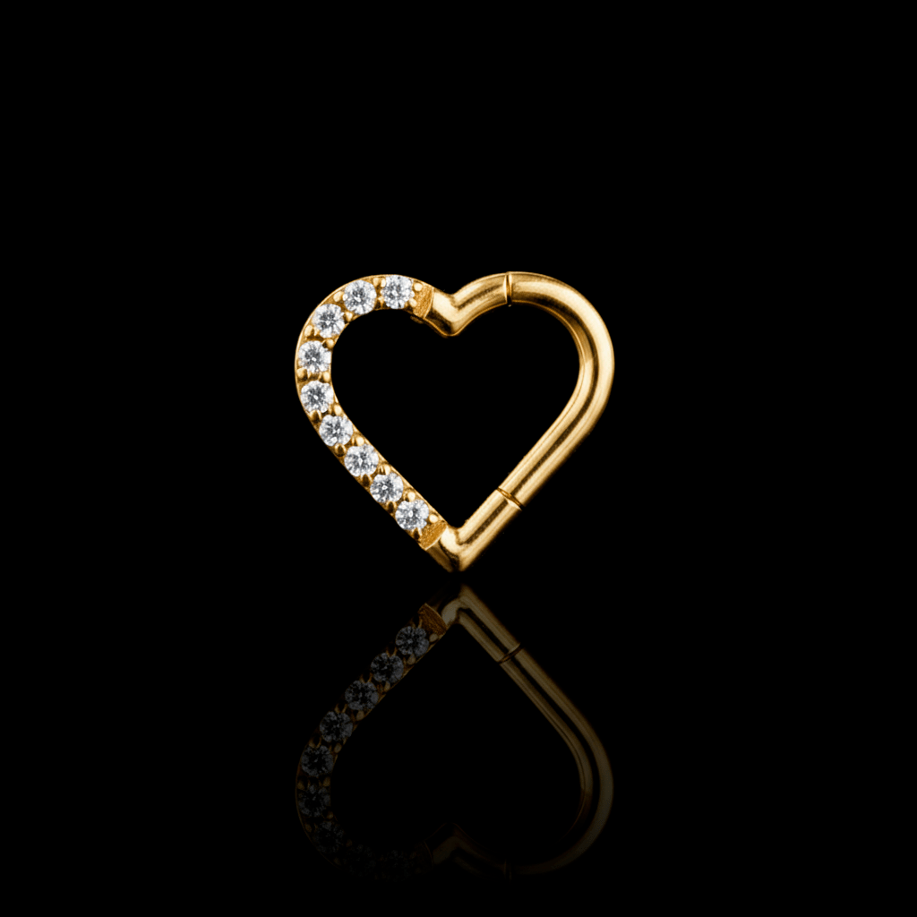 Piercing Heart 10mm – Titanio Grado Implante con Circonia 5A – detalle 2