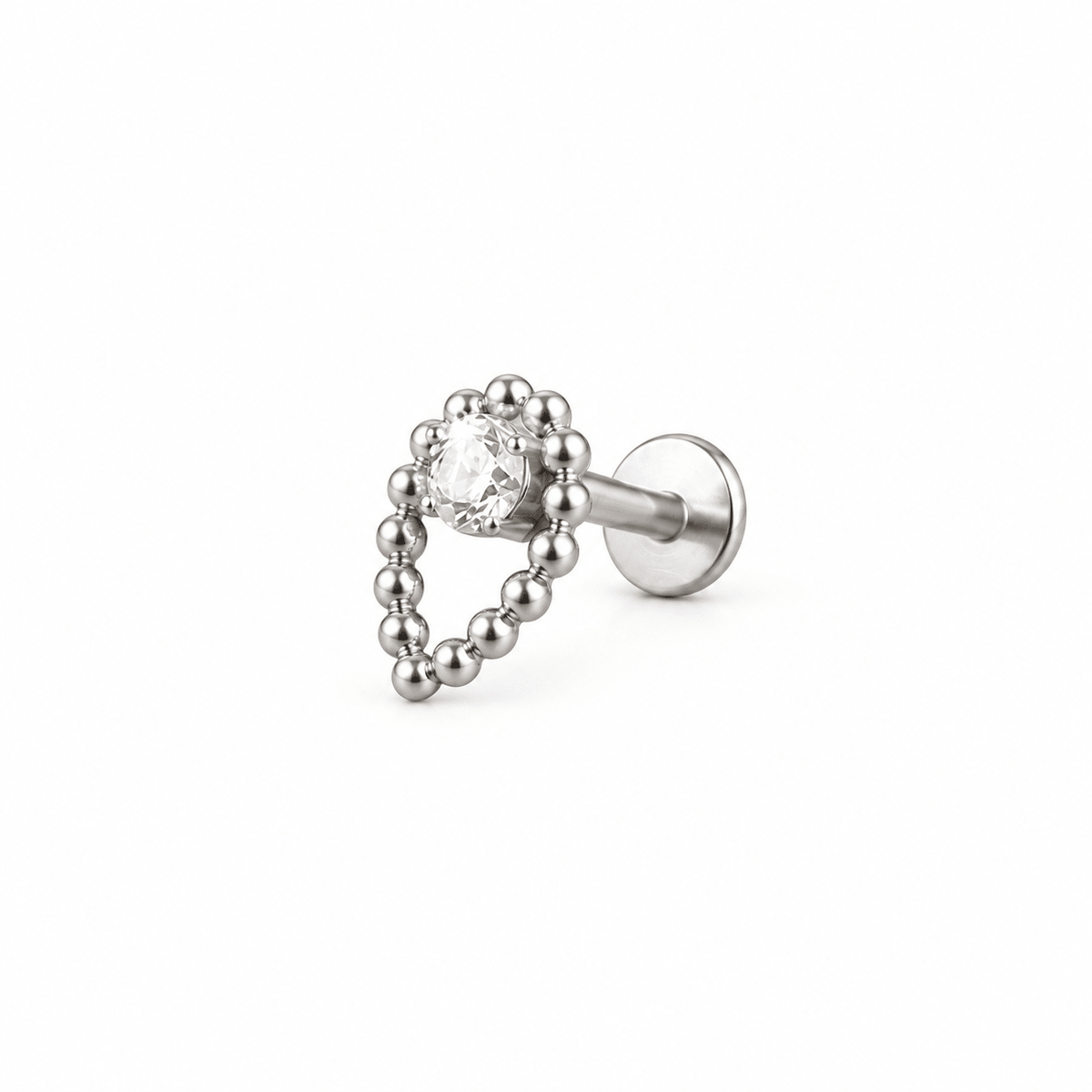 Piercing Afrodita 7 mm de titanio de grado implante con circonia 5A.