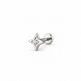 Piercing Star 6mm – Titanio Grado Implante con Circonia 5A
