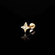 Piercing Star 6mm – Titanio Grado Implante con Circonia 5A – detalle 3