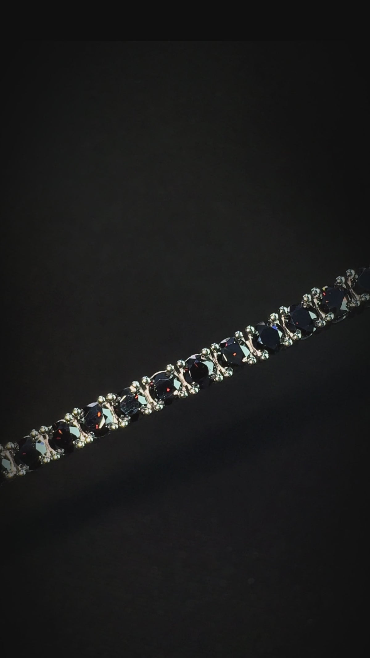 Pulsera Tennis Black 3mm – Plata 925 con Moissanita – video | Lion Luxury