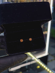 Arete Orange Diamond 5mm – Plata 925 con Moissanita – video | Lion Luxury