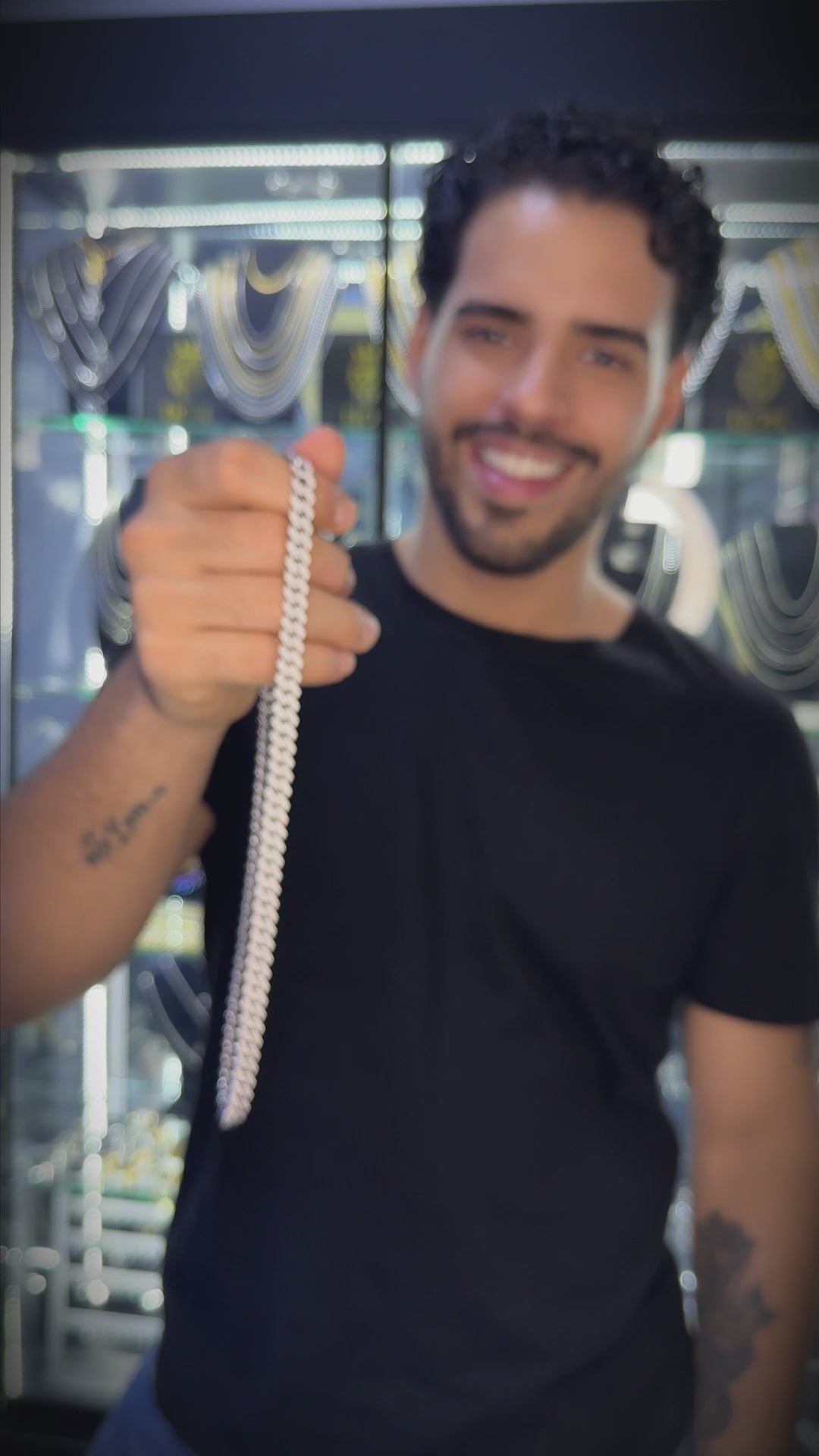 Cadena Cubana Iced Silver 8mm – Acero 316L PVD con Circonia 5A