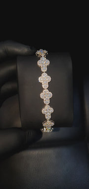 Pulsera Blessed Diamond 10mm – Plata 925 con Moissanita – video | Lion Luxury