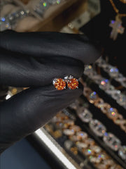 Arete Orange Diamond 5mm – Plata 925 con Moissanita – video | Lion Luxury