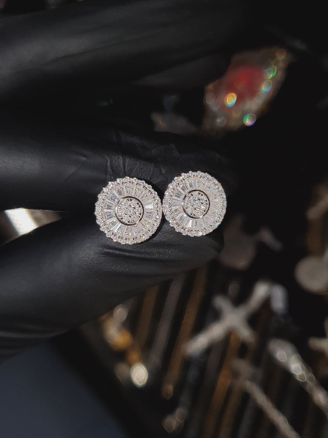 Arete Eclipse 12mm – Plata 925 con Moissanita – video | Lion Luxury