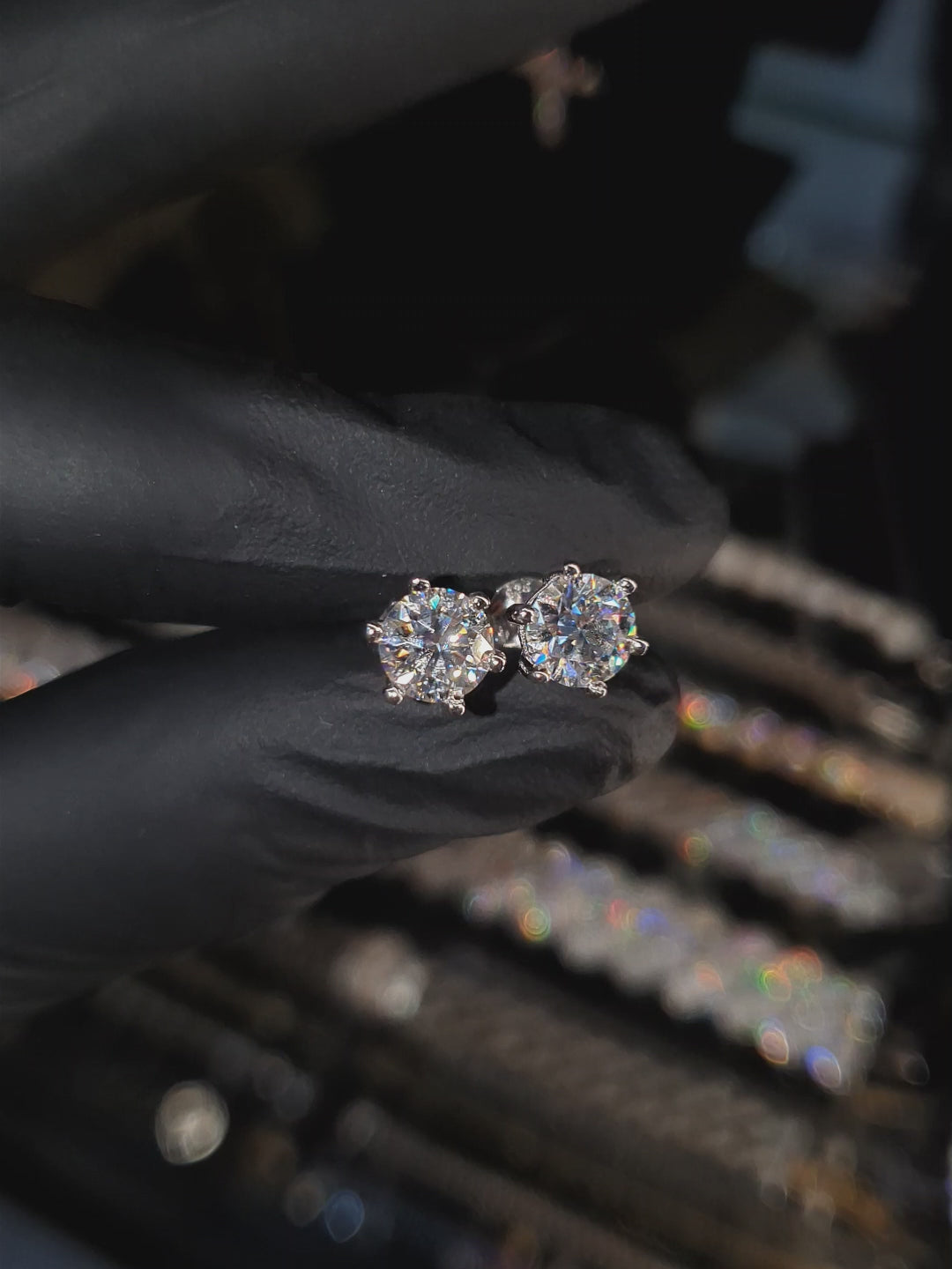 Arete Diamond 5mm – Plata 925 con Moissanita – video | Lion Luxury