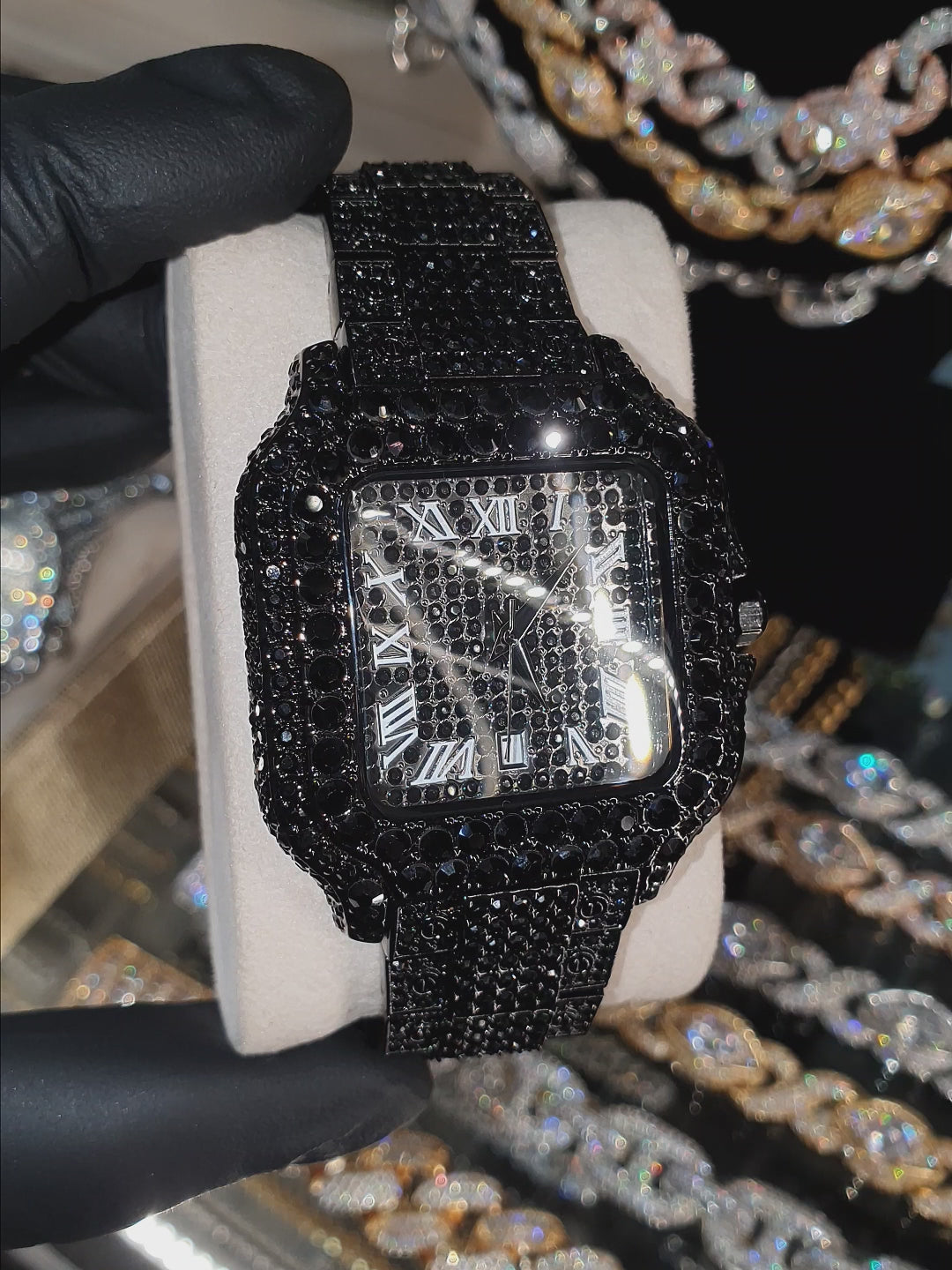 Reloj Millionaire Black – Acero 316L con Circonia 5A – video | Lion Luxury