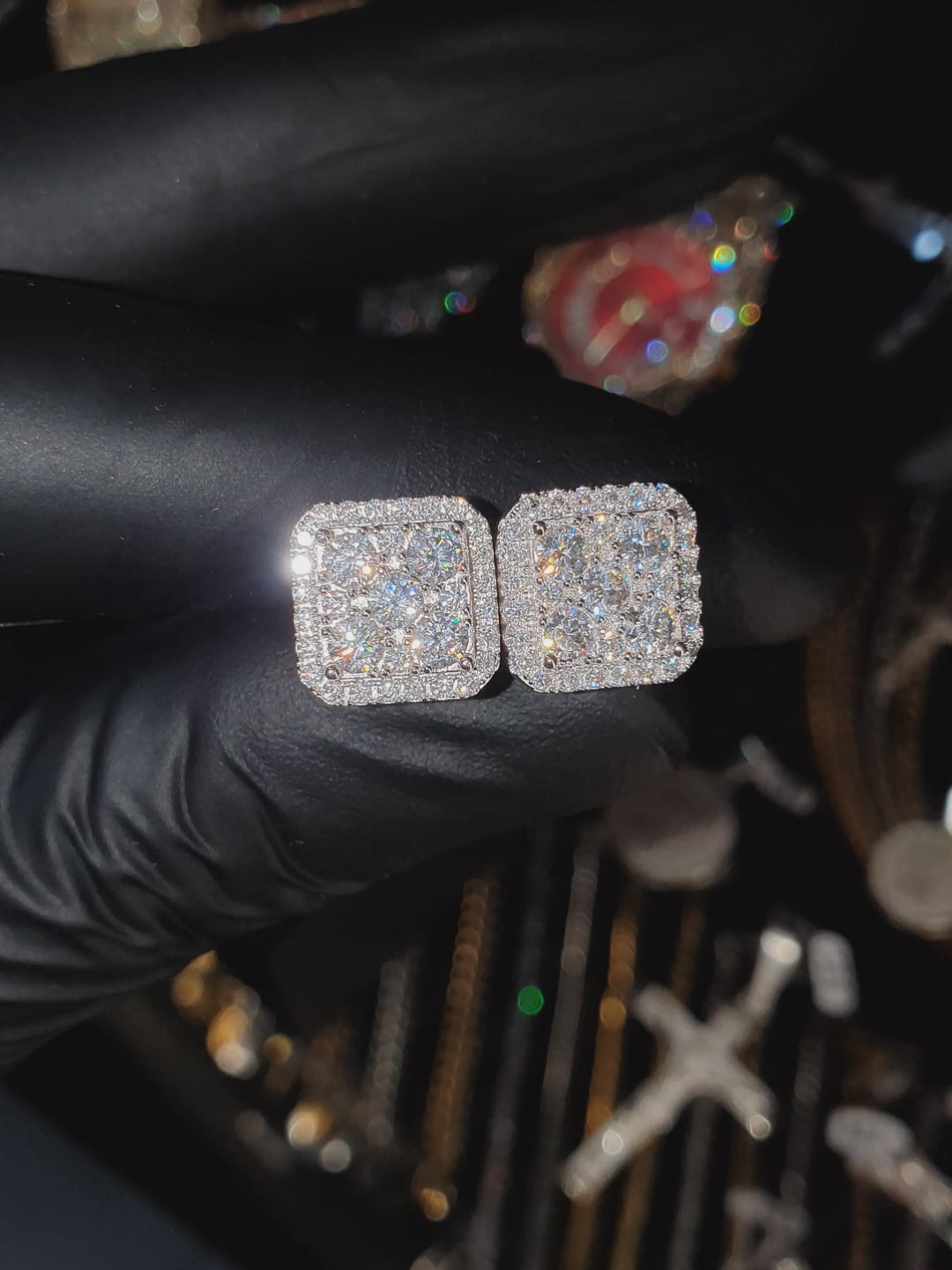 Arete Rilievo 11mm – Plata 925 con Moissanita – video | Lion Luxury