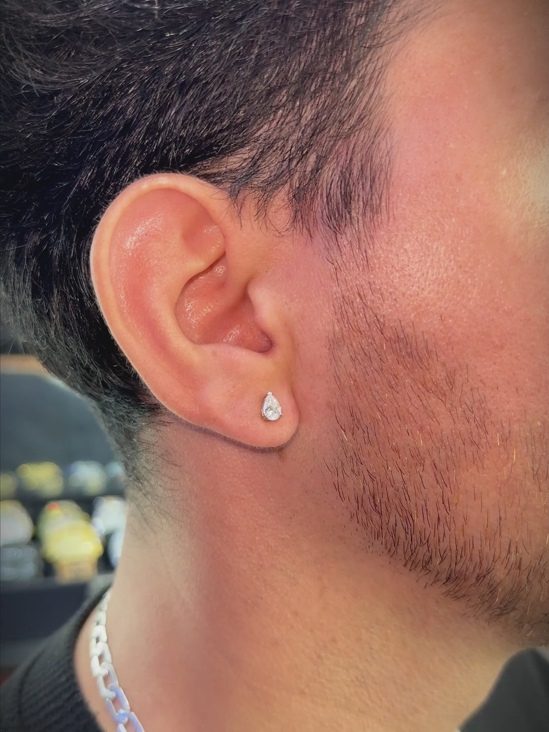 Arete Perline 4mm – Plata 925 con Moissanita