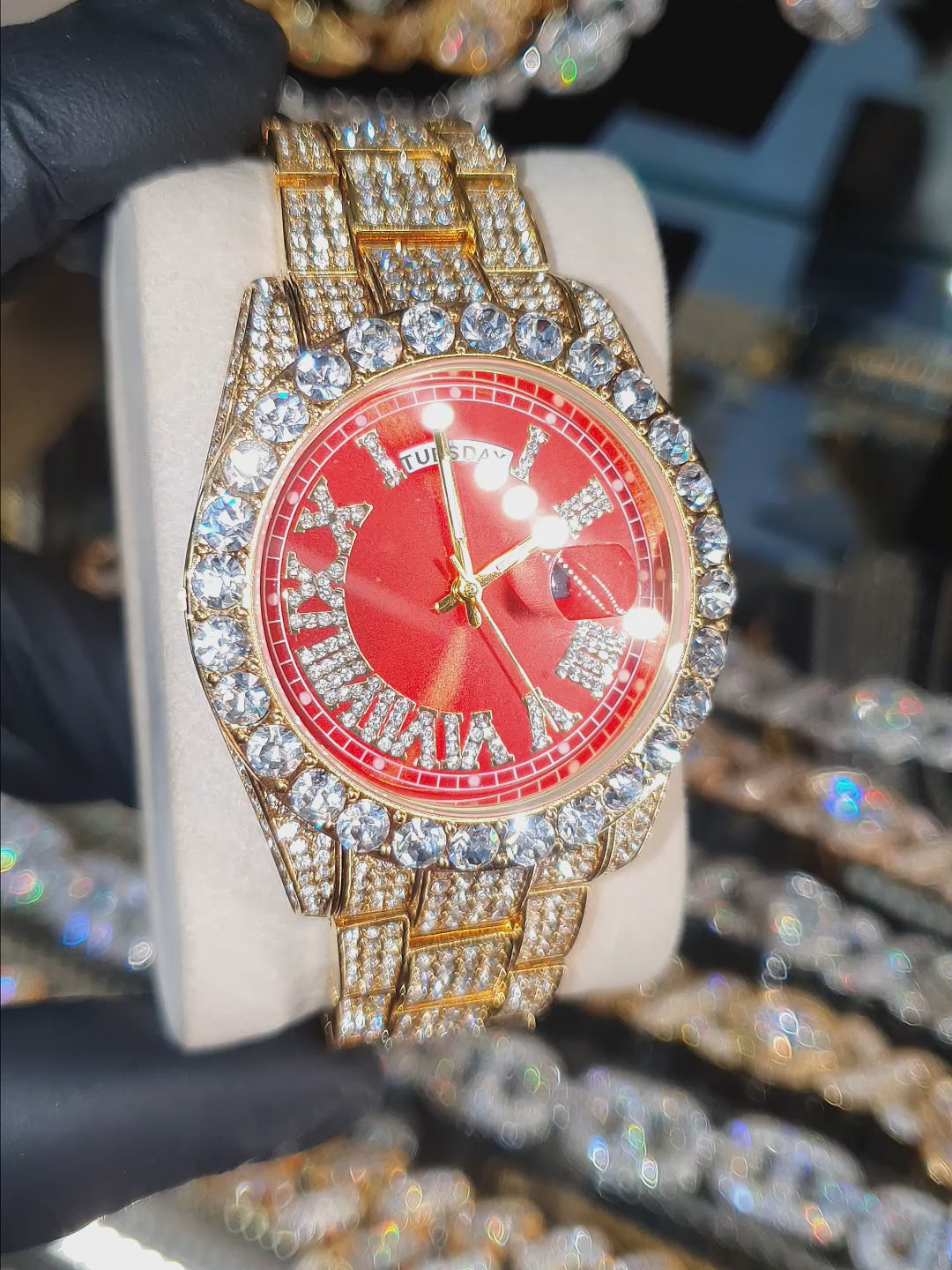 Reloj Imperial Red – Acero 316L con Circonia 5A – video | Lion Luxury