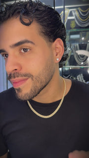 Set Cubana Iced 6mm Dorado – Cadena + Pulsera + Aretes Draco