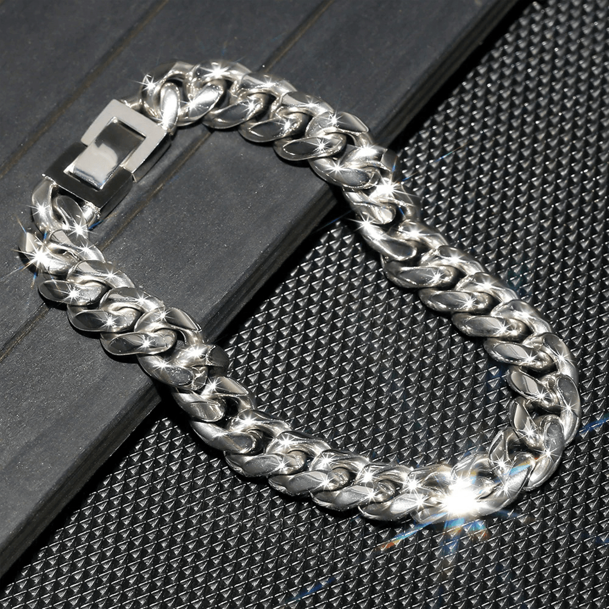 Pulsera Miami Cuban Silver 10mm – Acero 316L | Lion Luxury