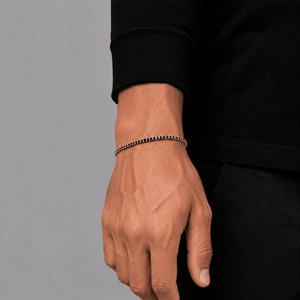 Pulsera Tennis Black 3mm – Plata 925 con Moissanita | Lion Luxury