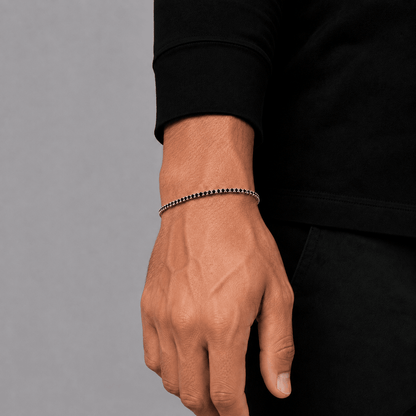 Pulsera Tennis Black 3mm – Plata 925 con Moissanita | Lion Luxury