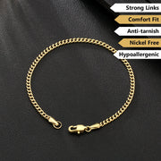 Pulsera Miami Cuban Gold 3mm – Acero 316L – detalle 2