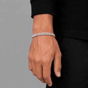 Pulsera Prong 6mm – Plata 925 con Moissanita | Lion Luxury