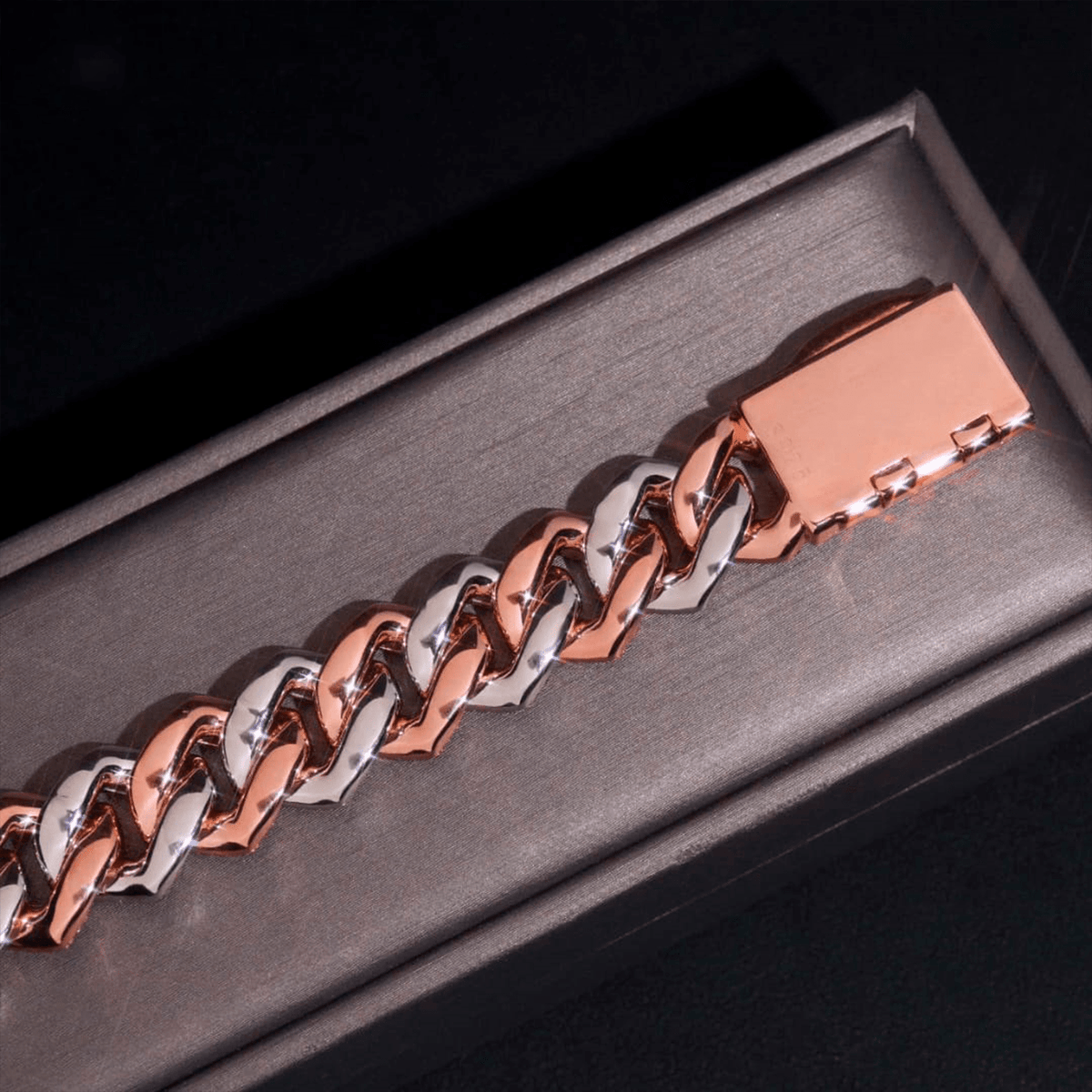 Pulsera Royal Ice 15mm – Plata 925 con Moissanita – detalle 4