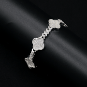 Pulsera Cuban Paragon – Plata 925 con Moissanita – detalle 3