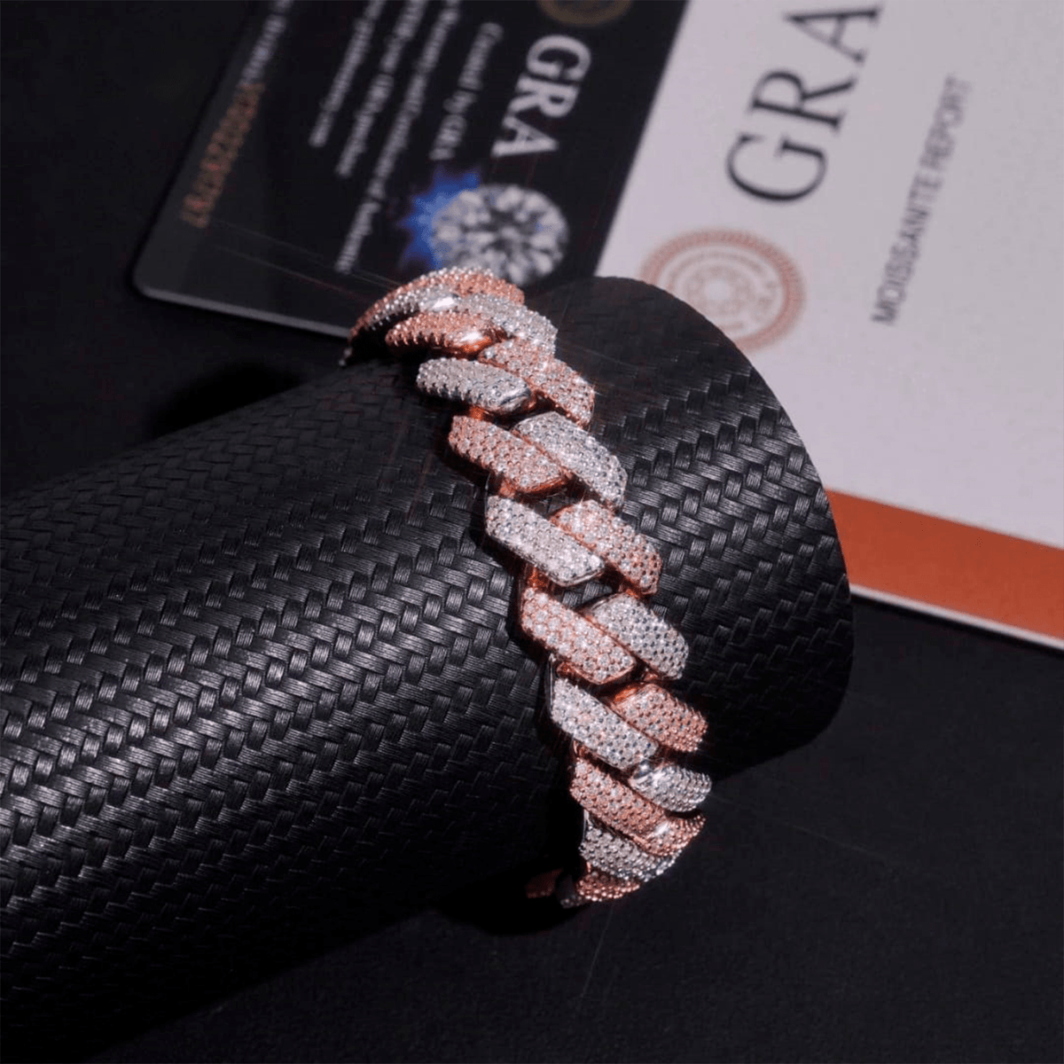 Pulsera Royal Ice 15mm – Plata 925 con Moissanita – detalle 2