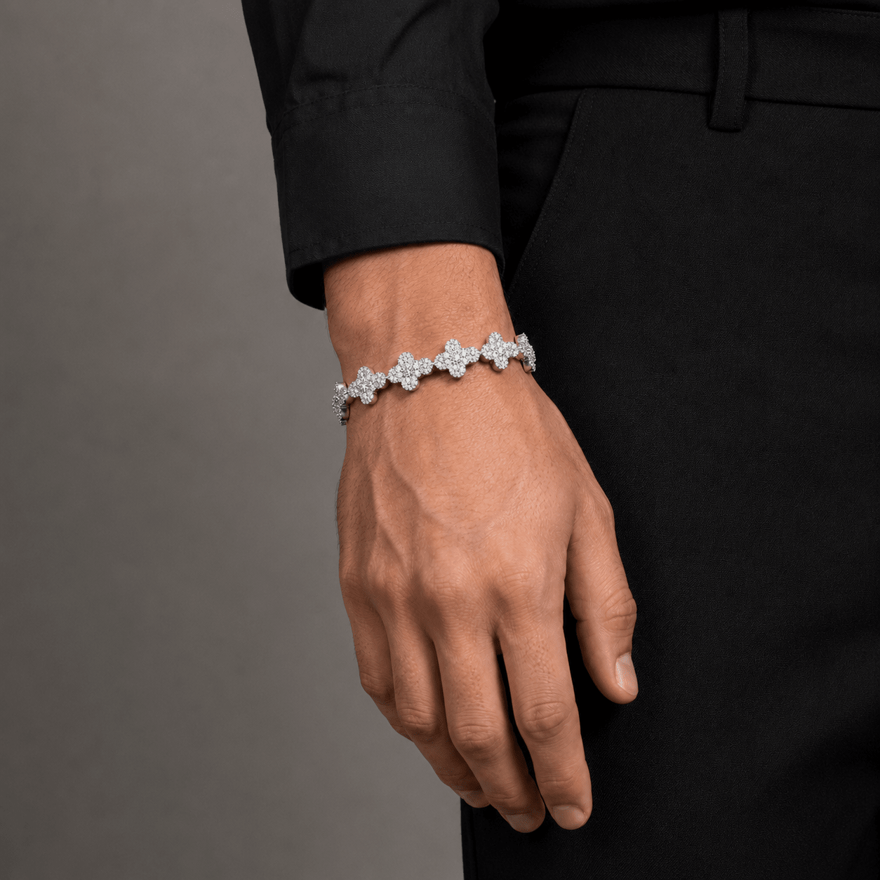 Pulsera Blessed Diamond 10mm – Plata 925 con Moissanita | Lion Luxury