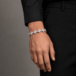 Pulsera Blessed Diamond 10mm – Plata 925 con Moissanita | Lion Luxury
