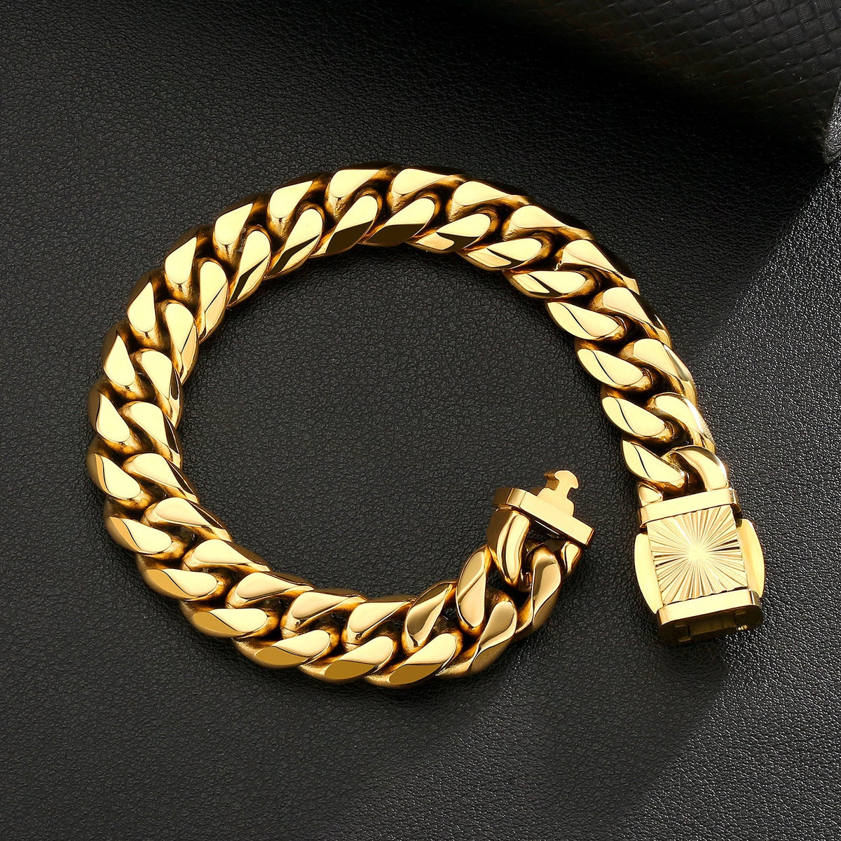 Pulsera Titan Gold 12mm – Acero 316L – detalle 3
