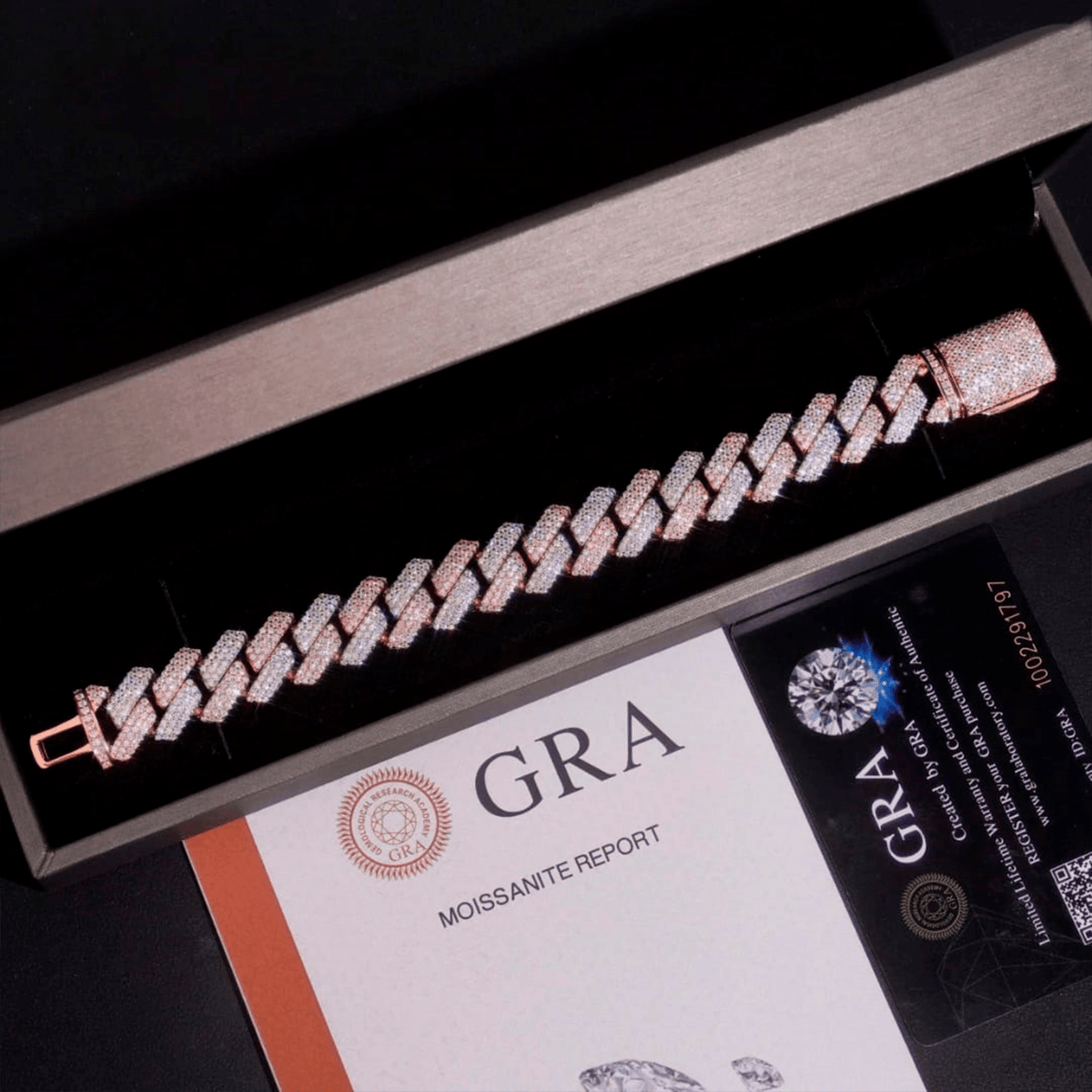 Pulsera Royal Ice 15mm – Plata 925 con Moissanita – detalle 5