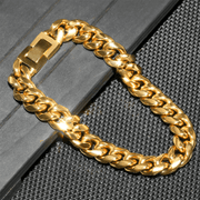 Pulsera Miami Cuban Gold 10mm – Acero 316L | Lion Luxury