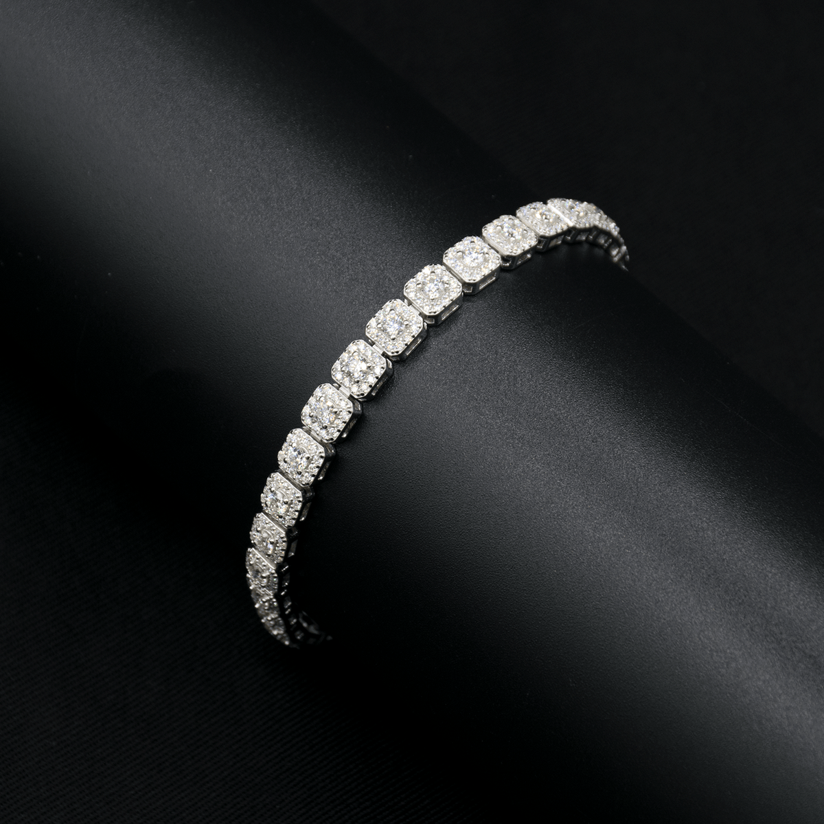 Pulsera Cluster Tennis 6mm – Plata 925 con Moissanita – detalle 3