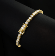 Pulsera Tennis Gold 3mm – Plata 925 con Moissanita – detalle 3
