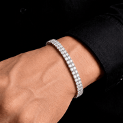 Pulsera Double Tennis 6.5mm – Plata 925 con Moissanita – detalle 2