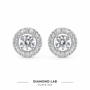 Arete Luxor 8.5mm - Plata 925 con Diamantes de Laboratorio Certificados por IGI
