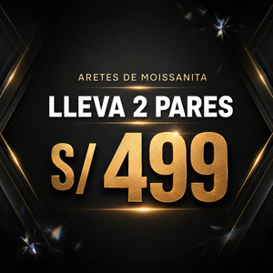 2 Par de Aretes de Moissanita por s/ 499