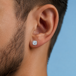 Arete Phoenix Imantado 7.5mm - Plata 925 * Moissanita