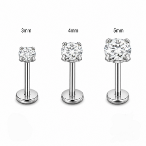 Halo 3mm/4mm/5mm - Piercing Titanio F136 * Moissanita