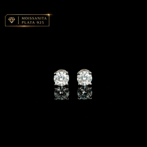 Arete Prisma 4mm - Plata 925 * Moissanita