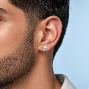 Arete Astra Imantado 7.5mm - Plata 925 * Moissanita
