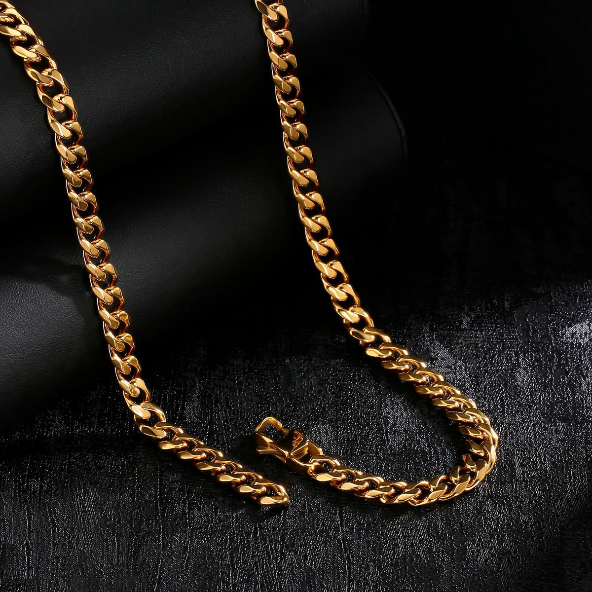 Cadena Lomo Corvina Gold 6mm – Acero 316L – detalle 3