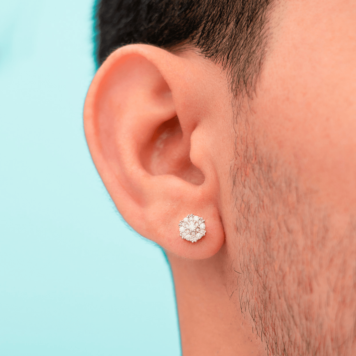 Arete Prestige 7.5mm – Plata 925 con Moissanita – detalle 4