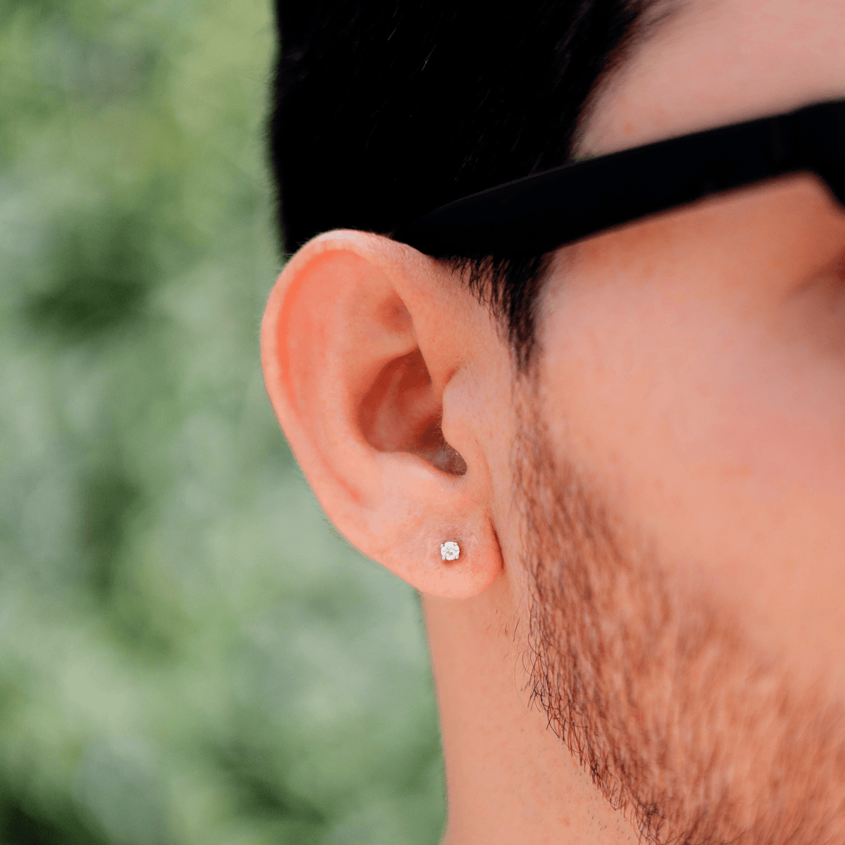 Arete Prisma 3mm – Plata 925 con Moissanita – detalle 6