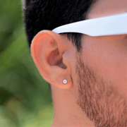 Arete Prisma 4mm – Plata 925 con Moissanita – detalle 12