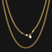 Cadena Miami Cuban Gold 3mm – Acero 316L – detalle 4
