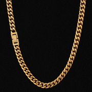 Cadena Miami Cuban Gold 8mm – Acero 316L – detalle 2