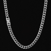 Cadena Miami Cuban Silver 8mm – Acero 316L – detalle 2