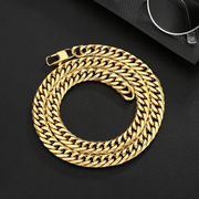 Cadena Miami Twice Gold 8mm – Acero 316L – detalle 3