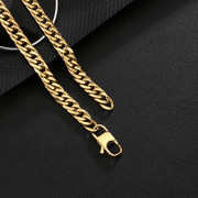 Cadena Miami Twice Gold 8mm – Acero 316L – detalle 4