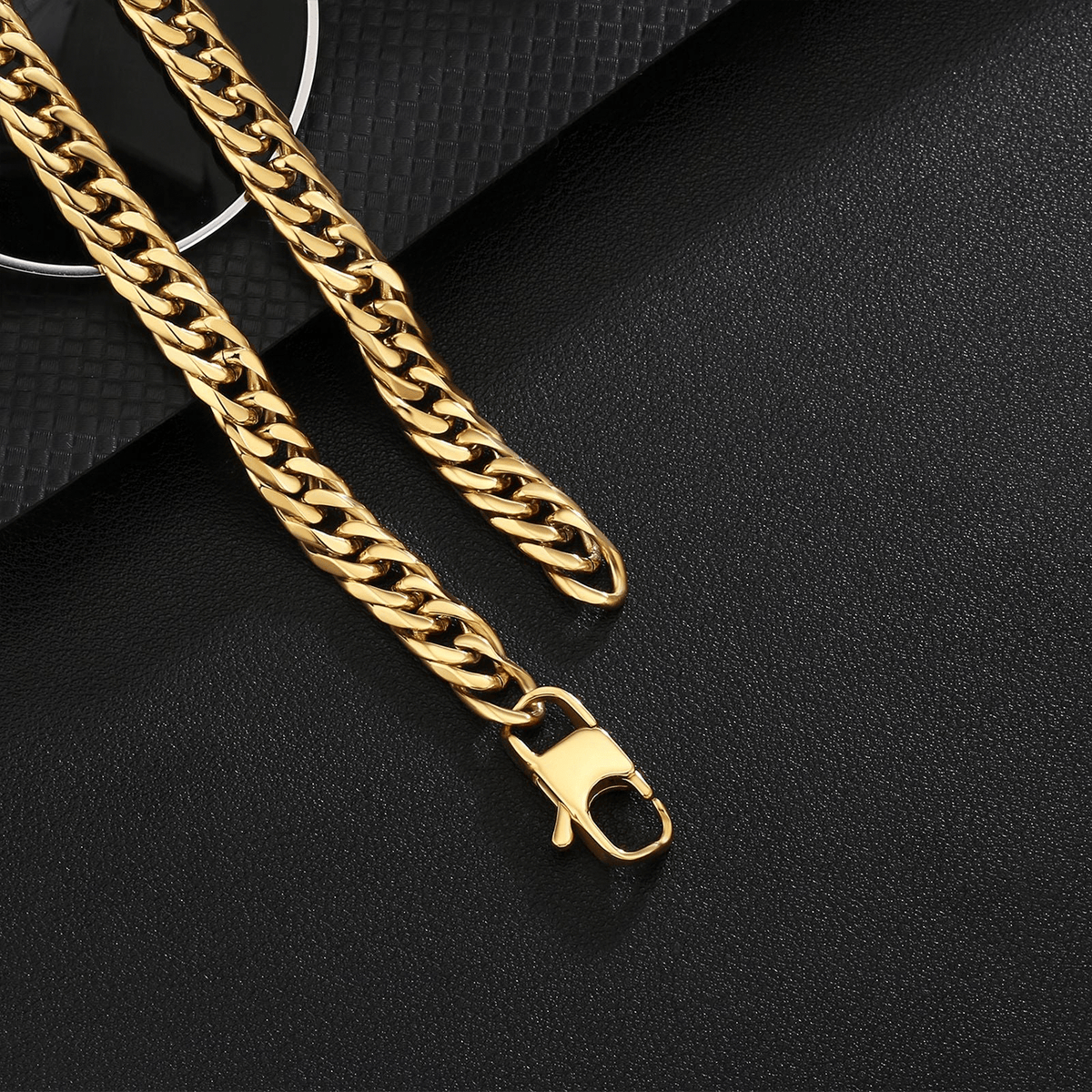 Cadena Miami Twice Gold 8mm – Acero 316L – detalle 4