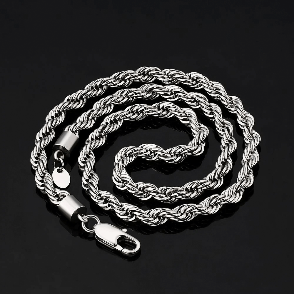 Cadena Nudo Silver 6mm – Acero 316L – detalle 3